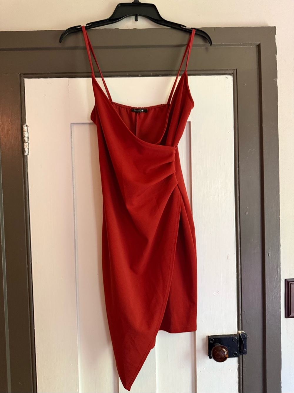 Bardot Burnt Orange Asymmetric Slip Dress